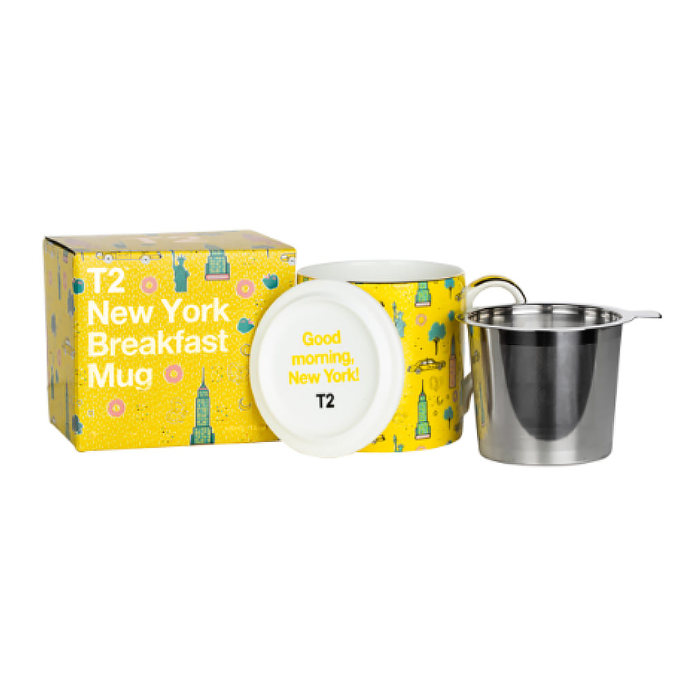 T2 뉴욕 블랙퍼스트 머그&amp;인퓨저Iconic New York Breakfast Mug with Infuser