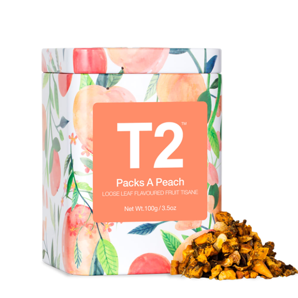 T2 팩스 어 피치 캔 100gPacks a Peach 100g Icon Tin 2020